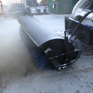 rotary broom for dust and dirt removal skid steer attachment