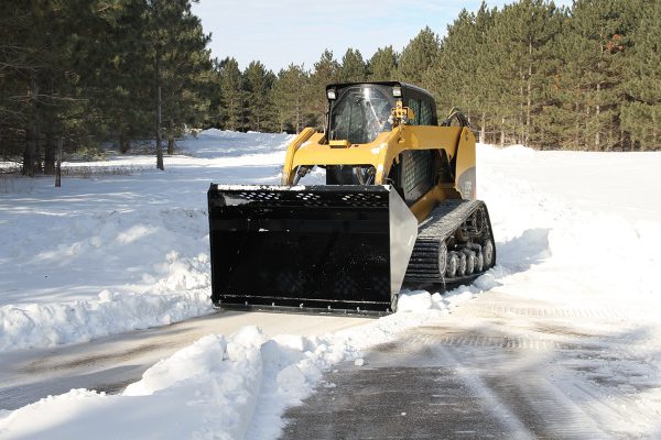 light material bucket for skid steers like snow