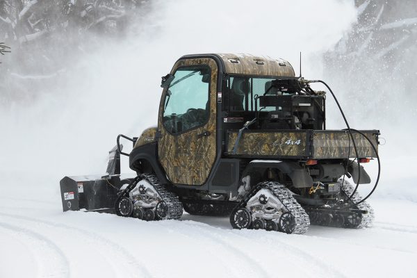 Big UTV attachment blowing snow like a boss sell, rent, lease in Manitoba or Saskatchewan