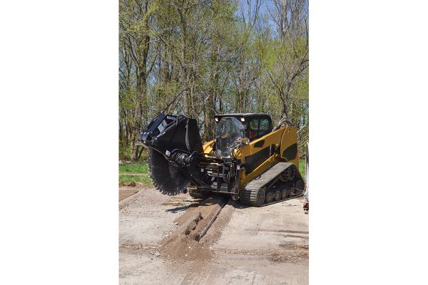 rock saw skid steer attachment