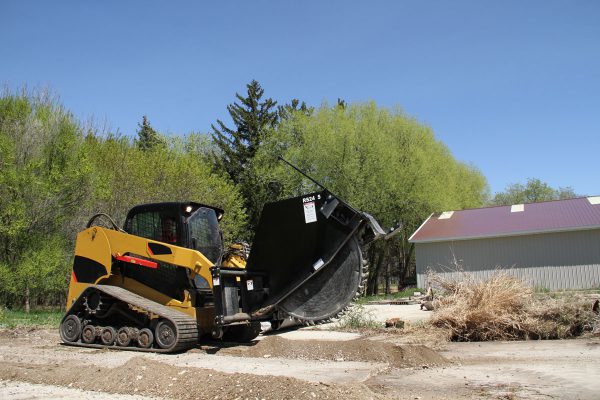 rock saw skid steer attachment