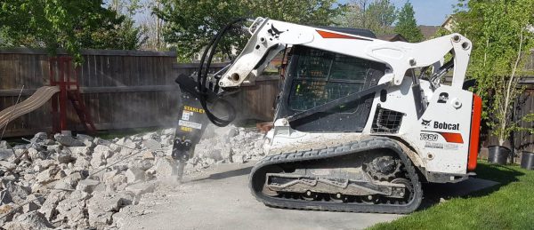 mbf05 on bobcat skid steer breaker concrete