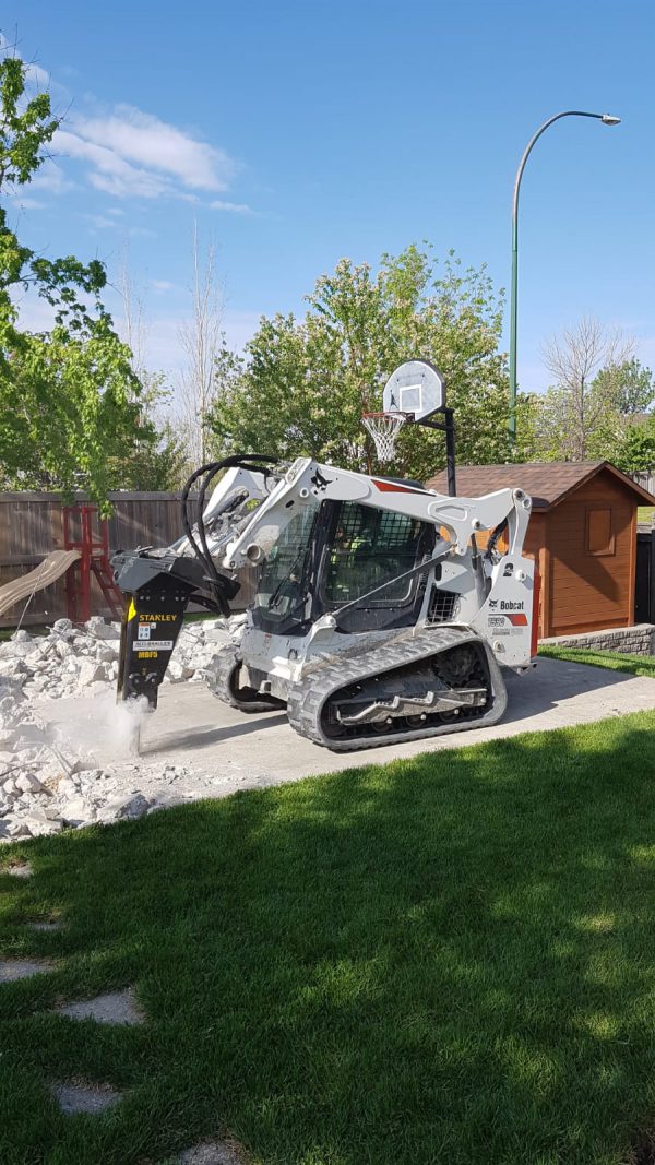 mbf05 on bobcat skid steer breaker concrete residential landscaping purposes