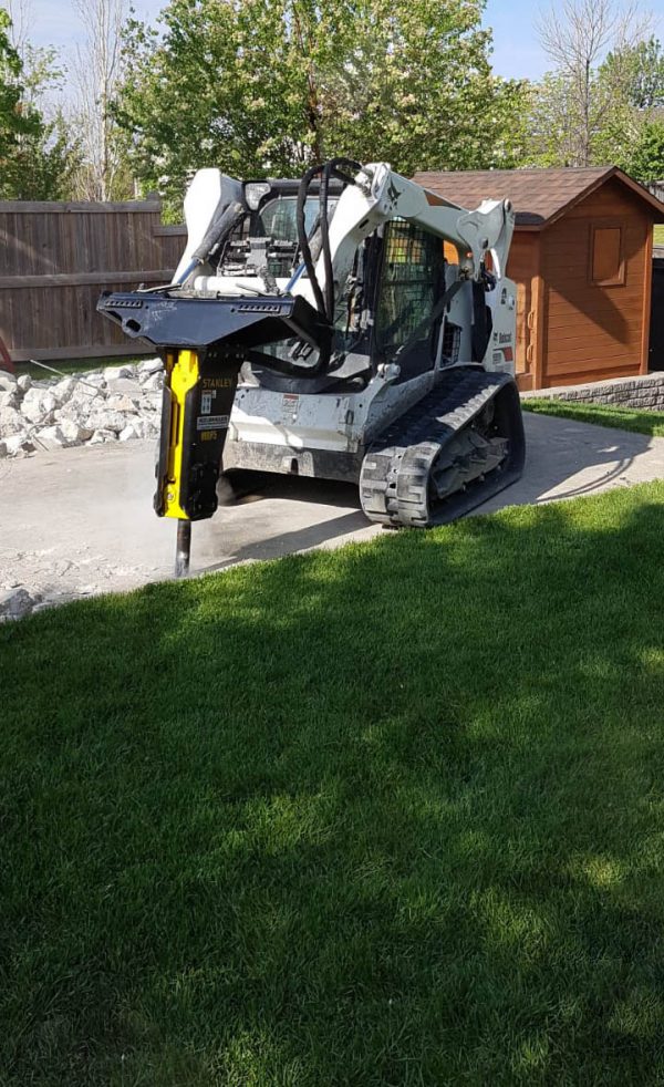 mbf05 on bobcat skid steer breaker concrete