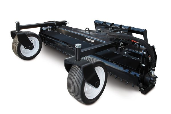 wheels deep soil rake conditioner skid steer attachment